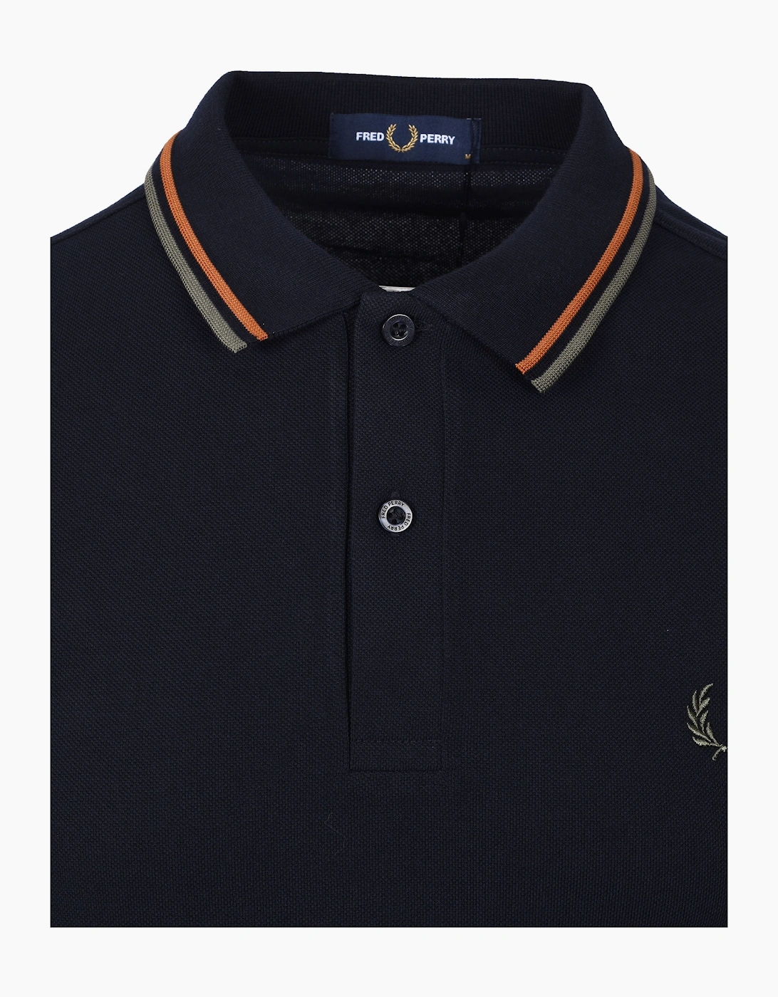 Fred Perry Twin Tipped Polo Shirt Navy/Nut Flake/Field Green