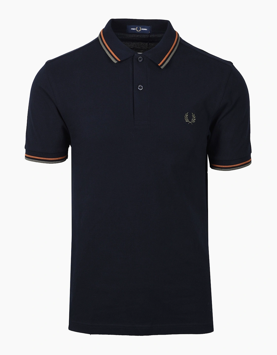Fred Perry Twin Tipped Polo Shirt Navy/Nut Flake/Field Green