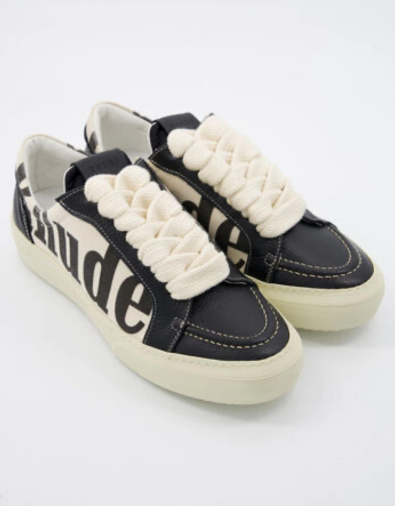 RHUDE RH V1 LOGO SNEAKERS CREAM / BLACK