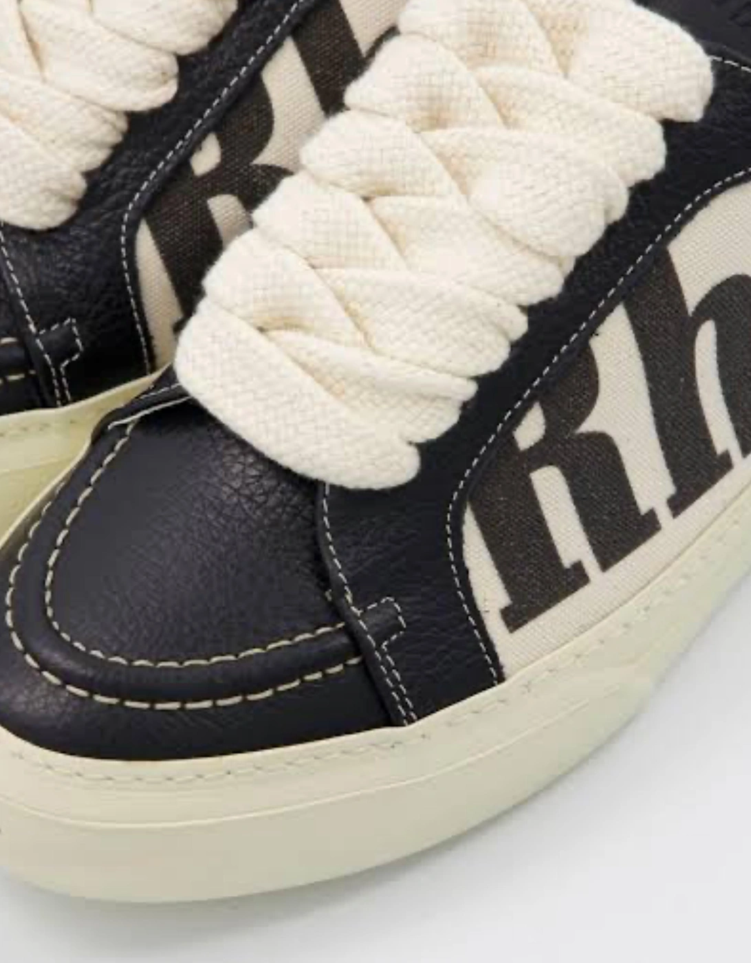 RHUDE RH V1 LOGO SNEAKERS CREAM / BLACK