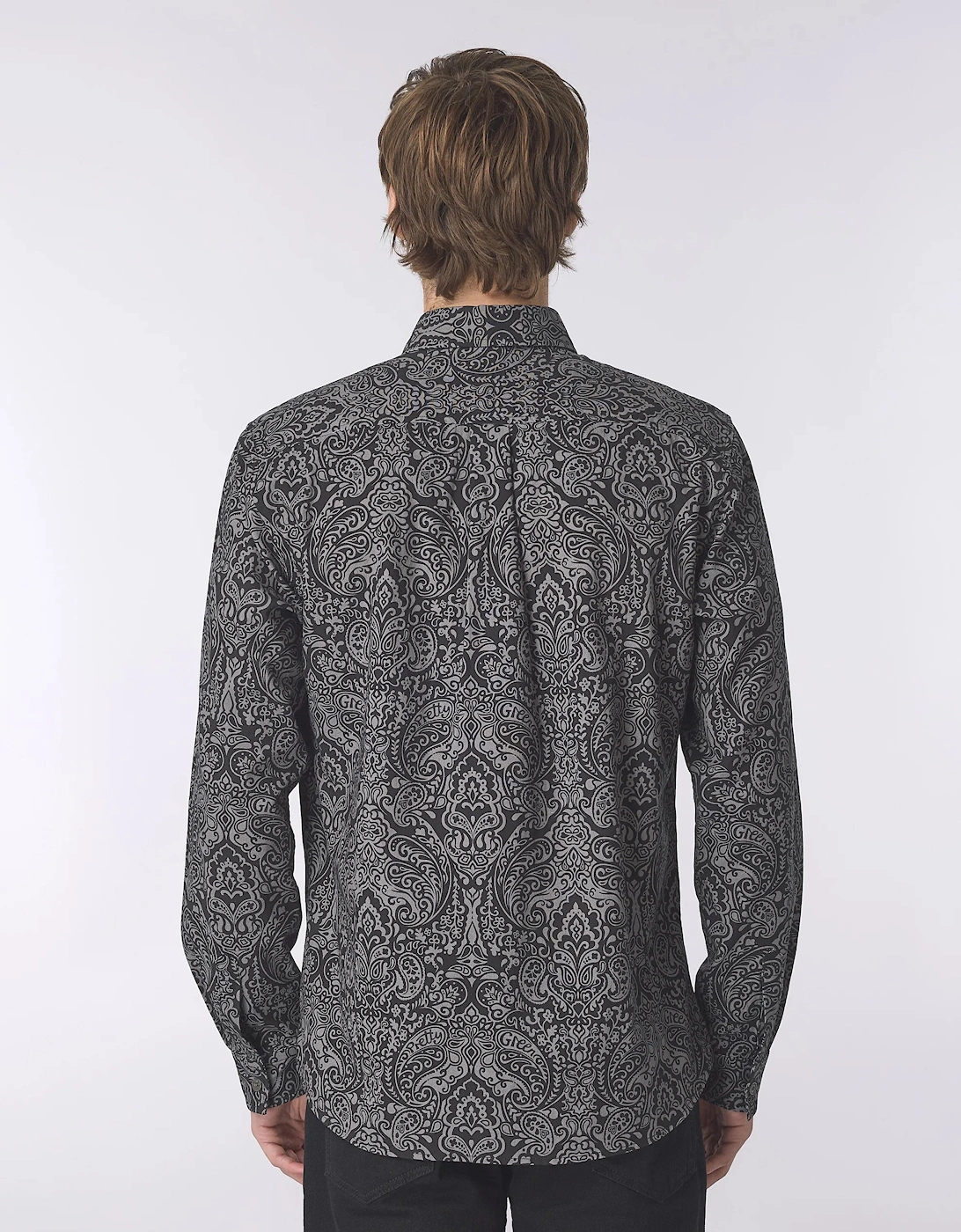 Pretty Green Rave on Linear Paisley Shirt BLACK