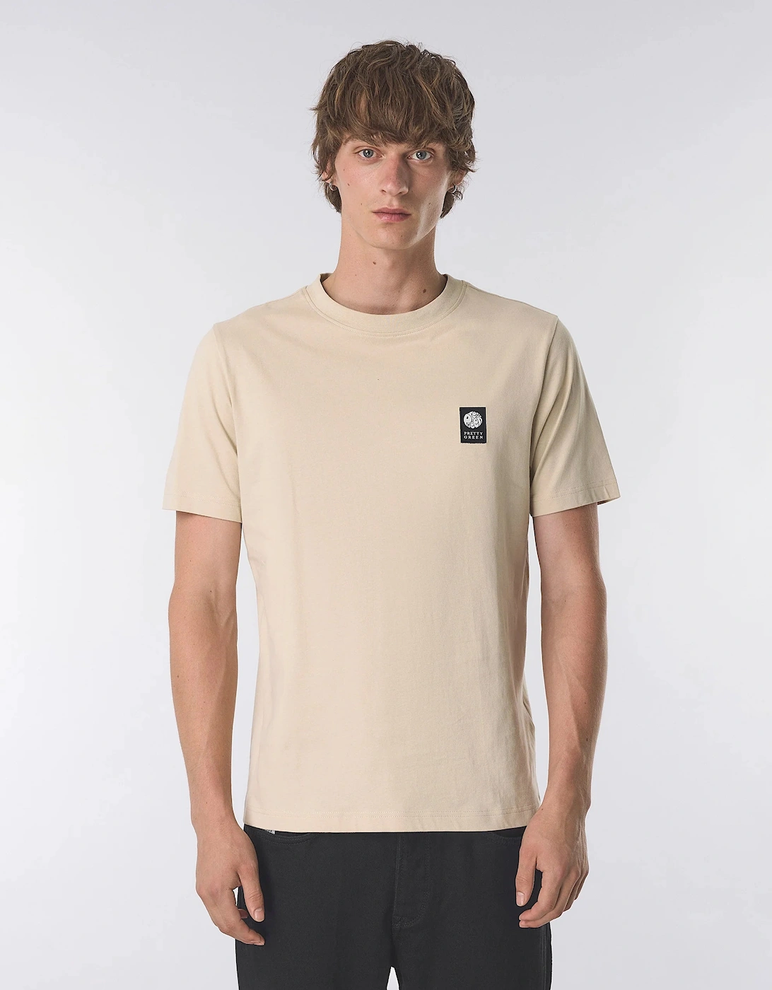 Pretty Green Sinclair Short Sleeve T-Shirt Champagne