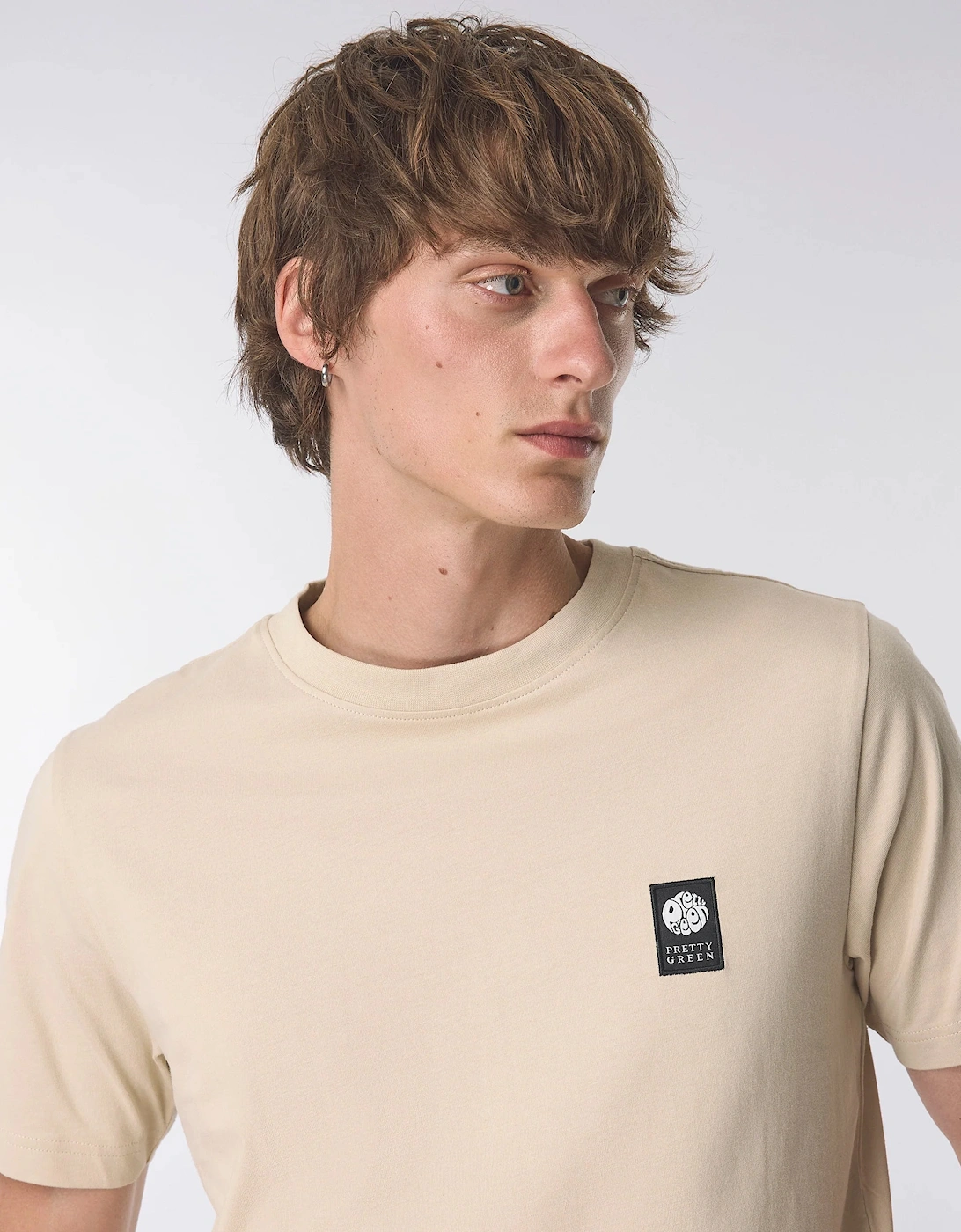 Pretty Green Sinclair Short Sleeve T-Shirt Champagne