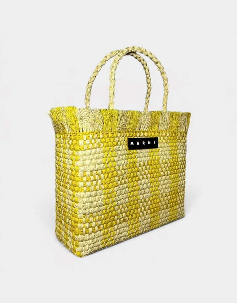 Iraca Palm Med Tote Bag Lemon Yellow