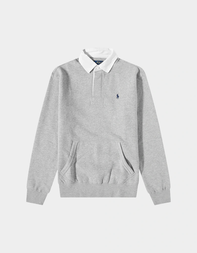 Kangaroo Pocket Jersey Rugby Shirt Andover Heather Grey
