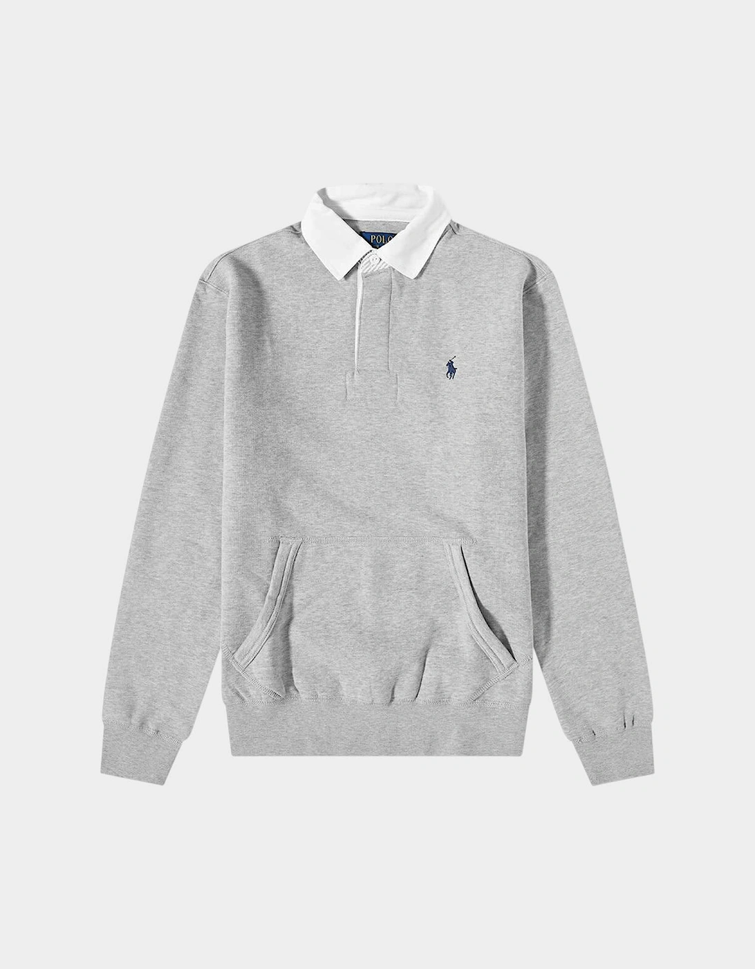 Kangaroo Pocket Jersey Rugby Shirt Andover Heather Grey