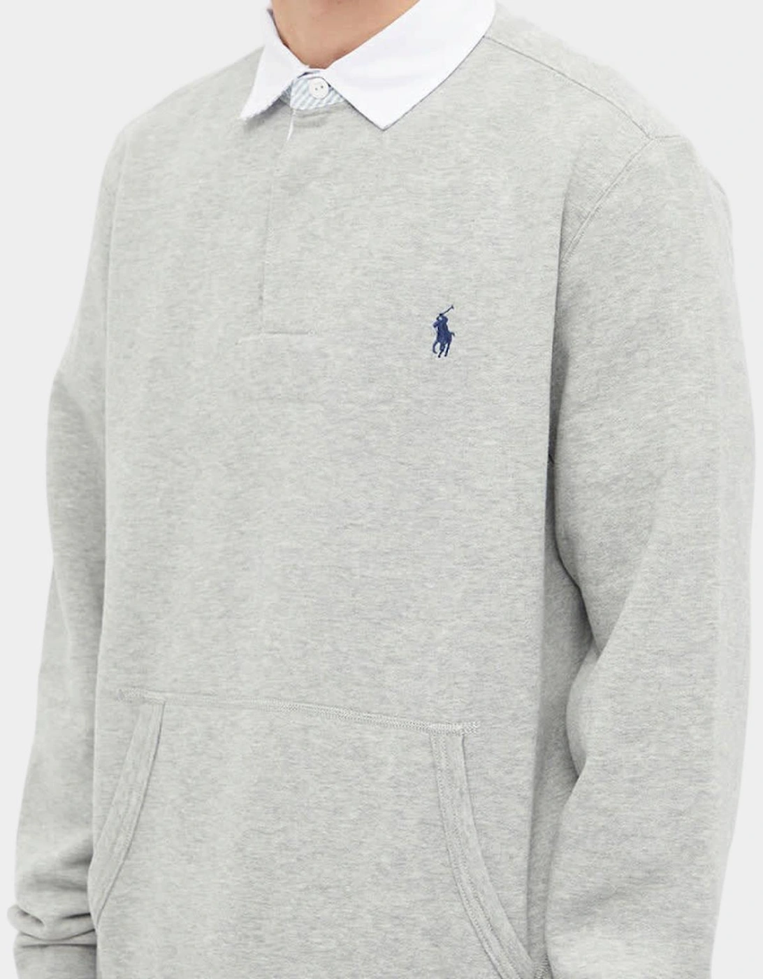 Kangaroo Pocket Jersey Rugby Shirt Andover Heather Grey