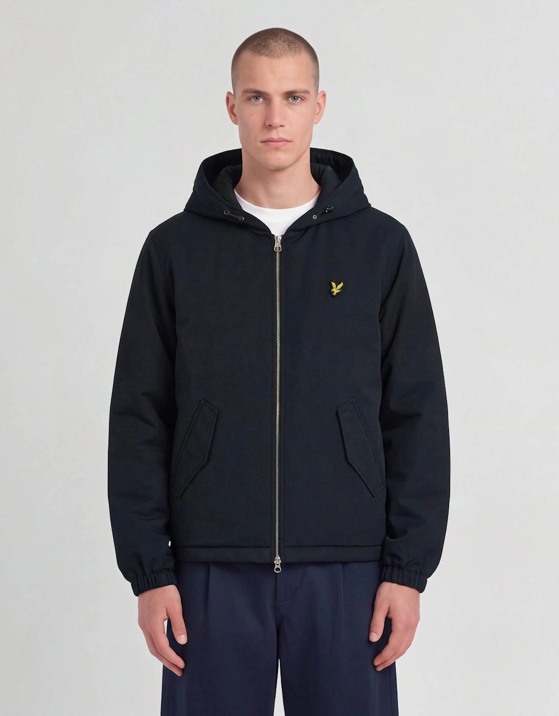 Lyle & Scott Dark Navy Lyle Scott Padded Hooded Zip Through Jacket - Image 5
