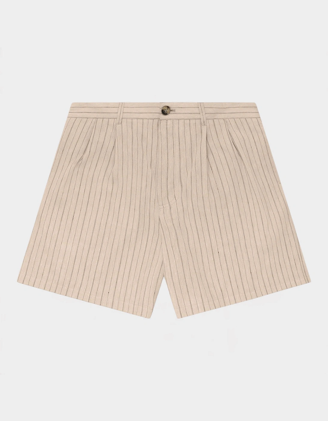 Double Pleated Linen Short Sand Stripe