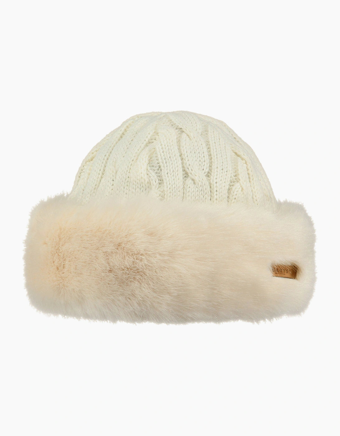 Barts Women's White Fur Cable Band Hat - Size One Size - Image 4