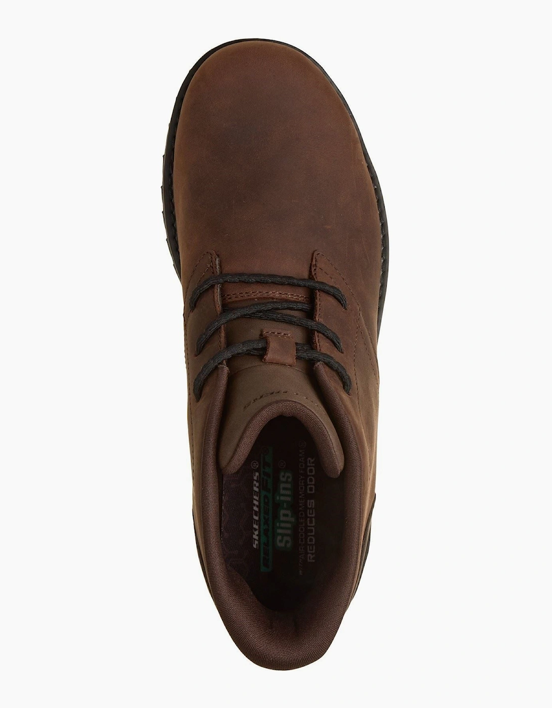 Skechers Quintero Damien Leather Men's Dark Brown Ankle Boots