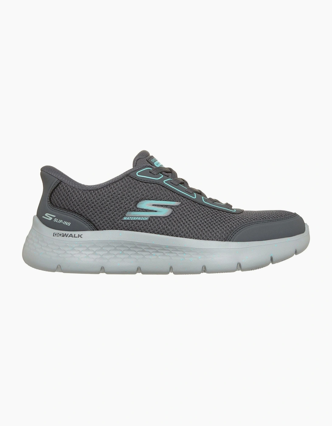 Skechers Go Walk Flex Mabel Textile Women's Charcoal/Turquoise Trainers