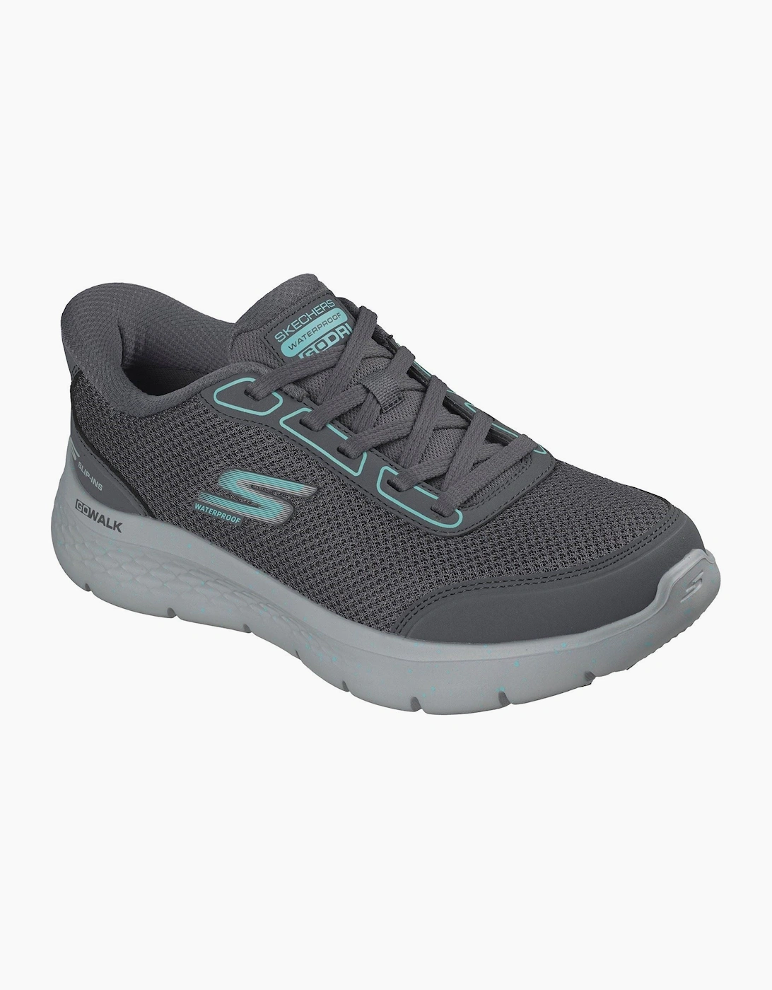 Skechers Go Walk Flex Mabel Textile Women's Charcoal/Turquoise Trainers