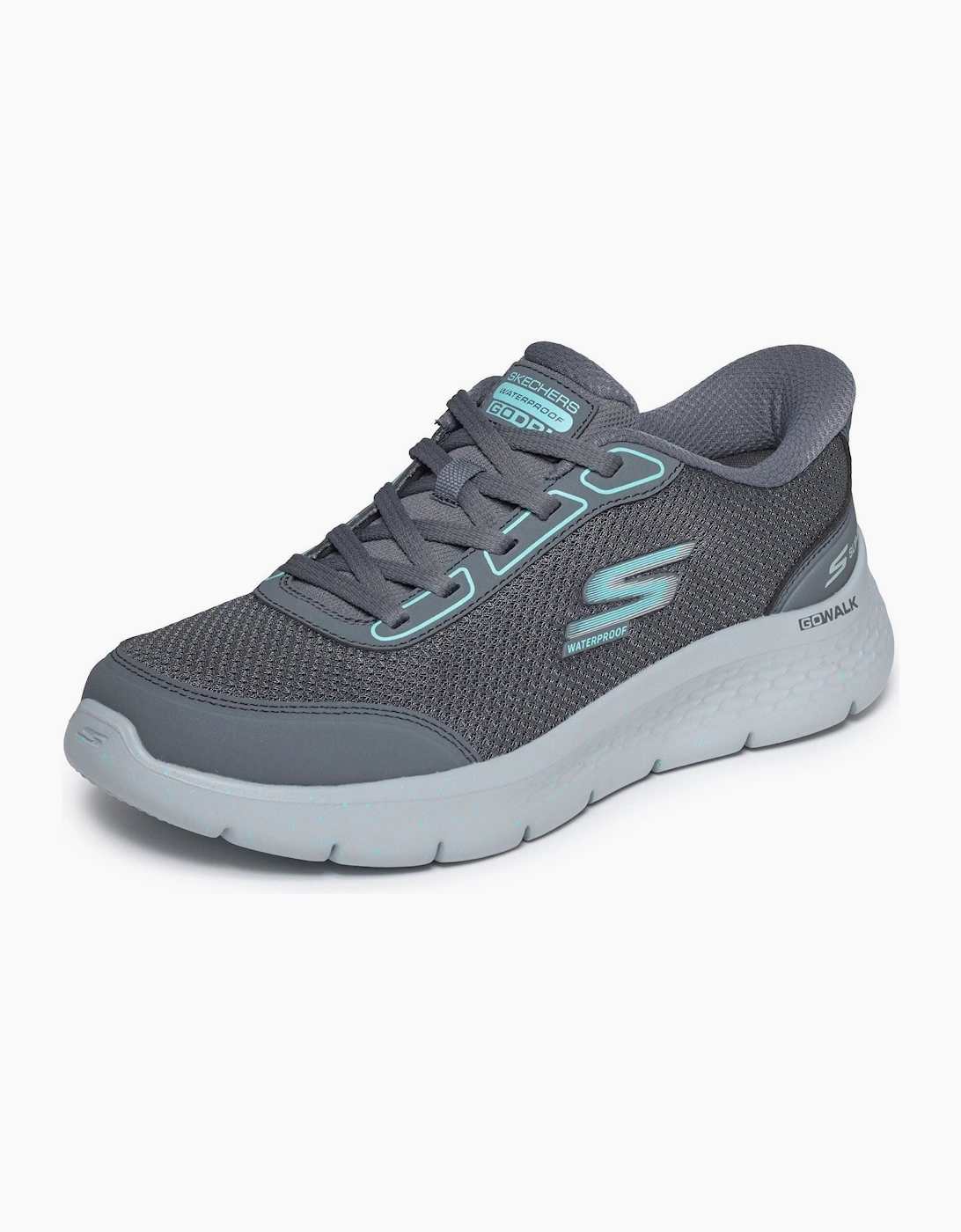 Skechers Go Walk Flex Mabel Textile Women's Charcoal/Turquoise Trainers