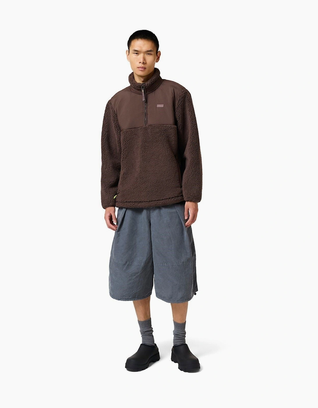 Hunter Elements 1/4 Zip Borg Polyester Men's Brown Fleece Pullover