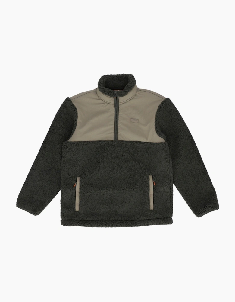 Hunter Elements 1/4 Zip Borg Fleece Polyester Men's Green Fleece Pullover