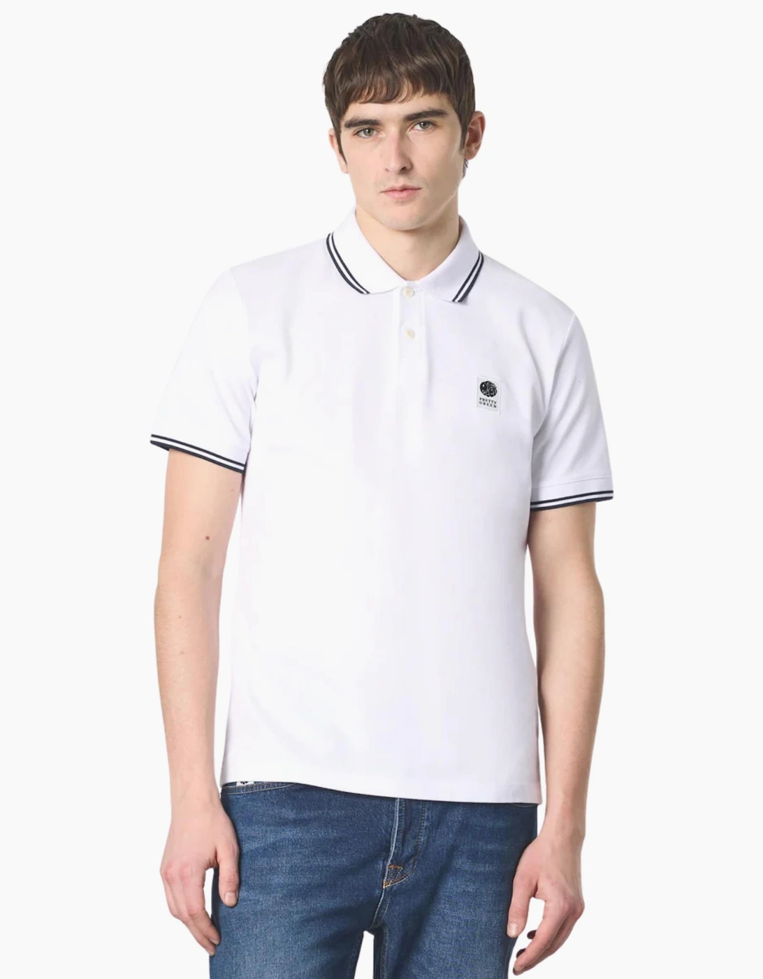 Pretty Green Rayner SS White Polo