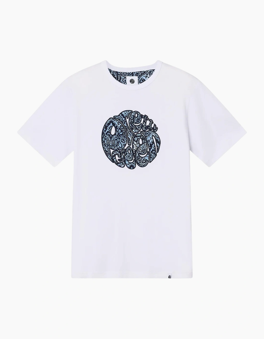 Pretty Green Rave On Paisley Logo White T-Shirt