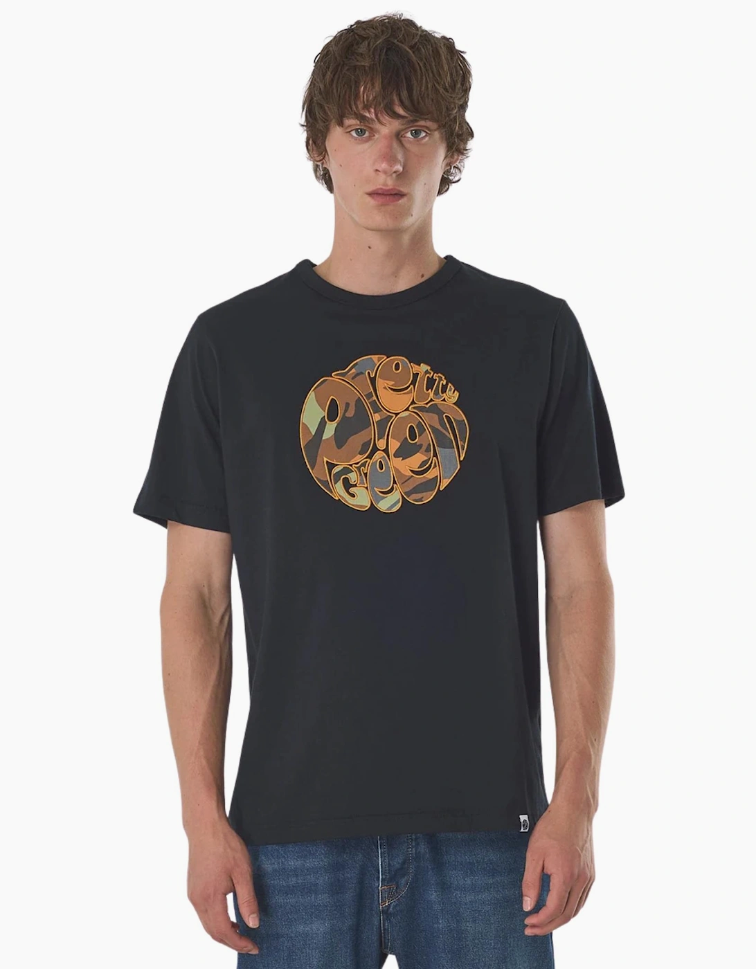 Pretty Green Rave Camo Logo Black T-Shirt