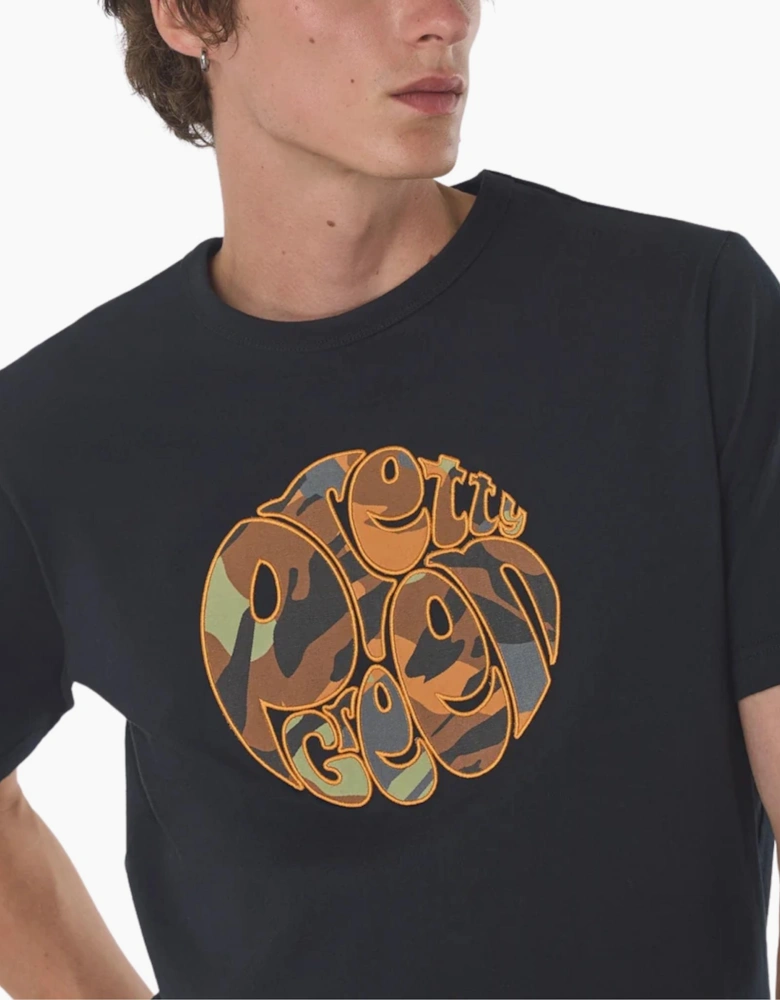 Pretty Green Rave Camo Logo Black T-Shirt