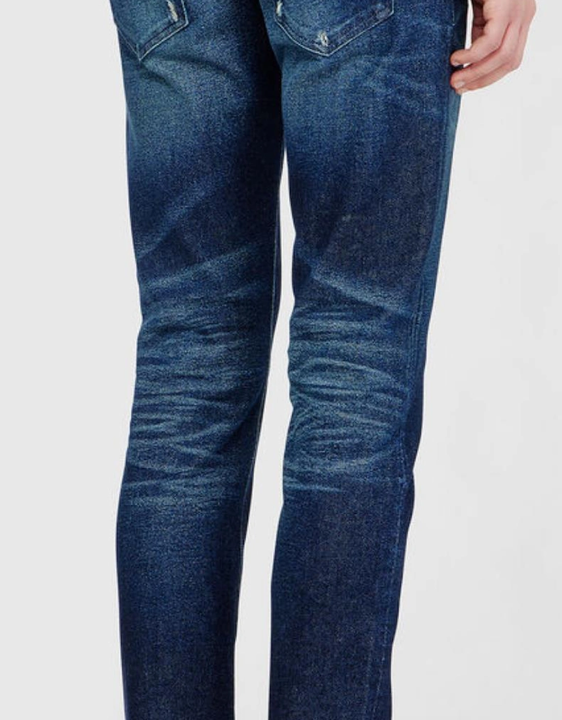2019 D-Strukt Slim Fit Distressed Indigo Blue Jeans