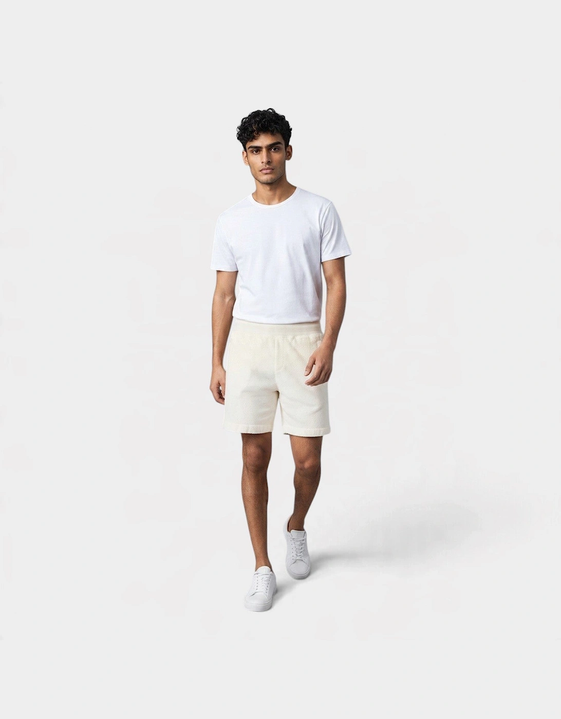 Afador Mix Texture Shorts White Sand