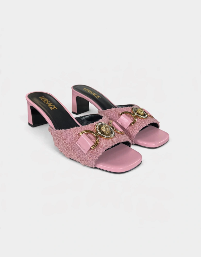 Medusa Head Tweed Mule Pink