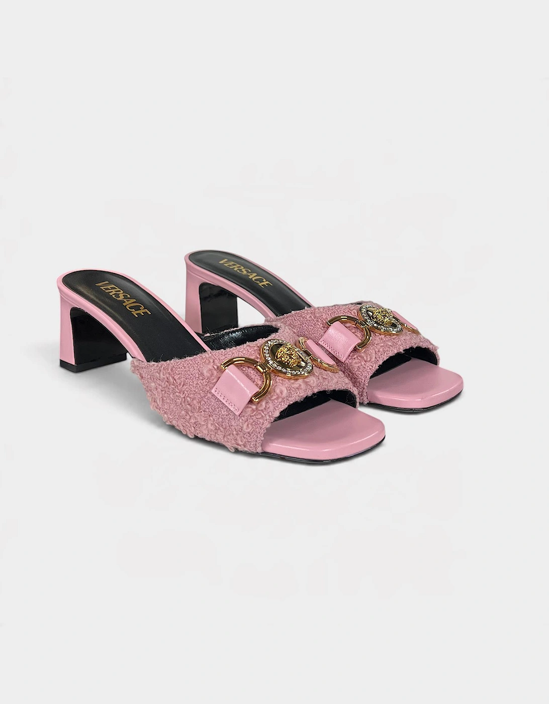 Medusa Head Tweed Mule Pink