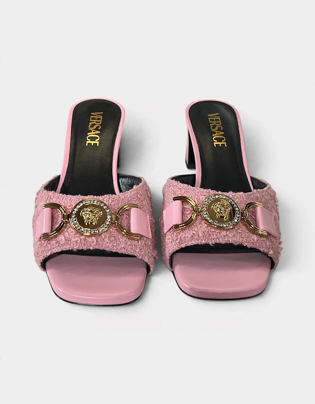 Medusa Head Tweed Mule Pink