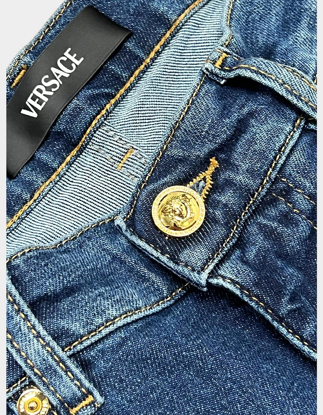 Medusa Head Denim Taylor Jeans Blue