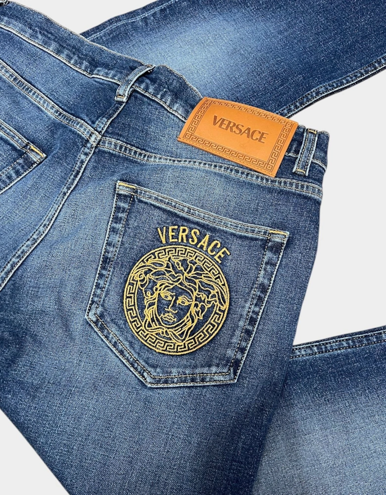Medusa Head Denim Taylor Jeans Blue