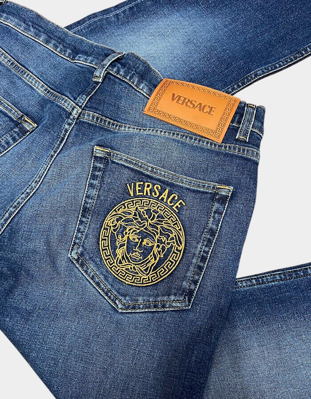 Medusa Head Denim Taylor Jeans Blue