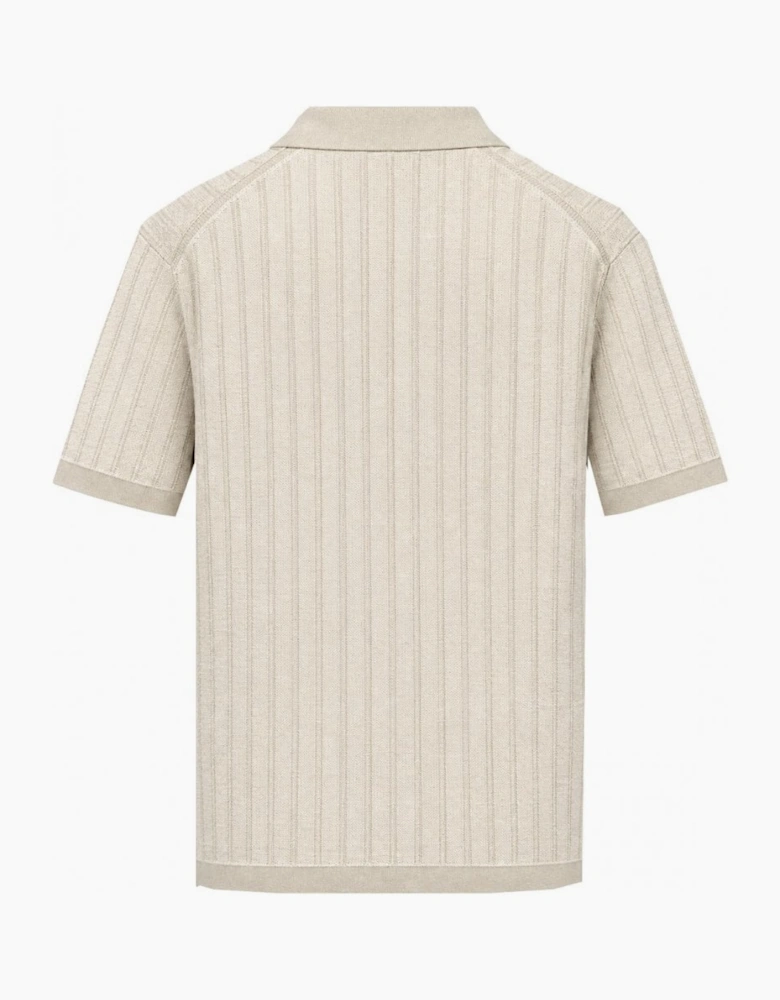 Hugo Boss Men's Beige Kodd Knitted Polo Shirt