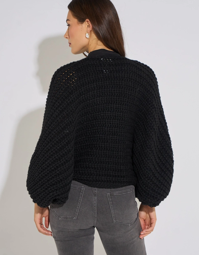 Black Oversized Bow Multi Way Wear Knit Jumper