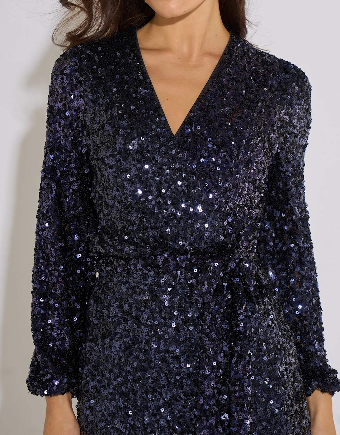Navy Sequin Bodycon Mini Dress