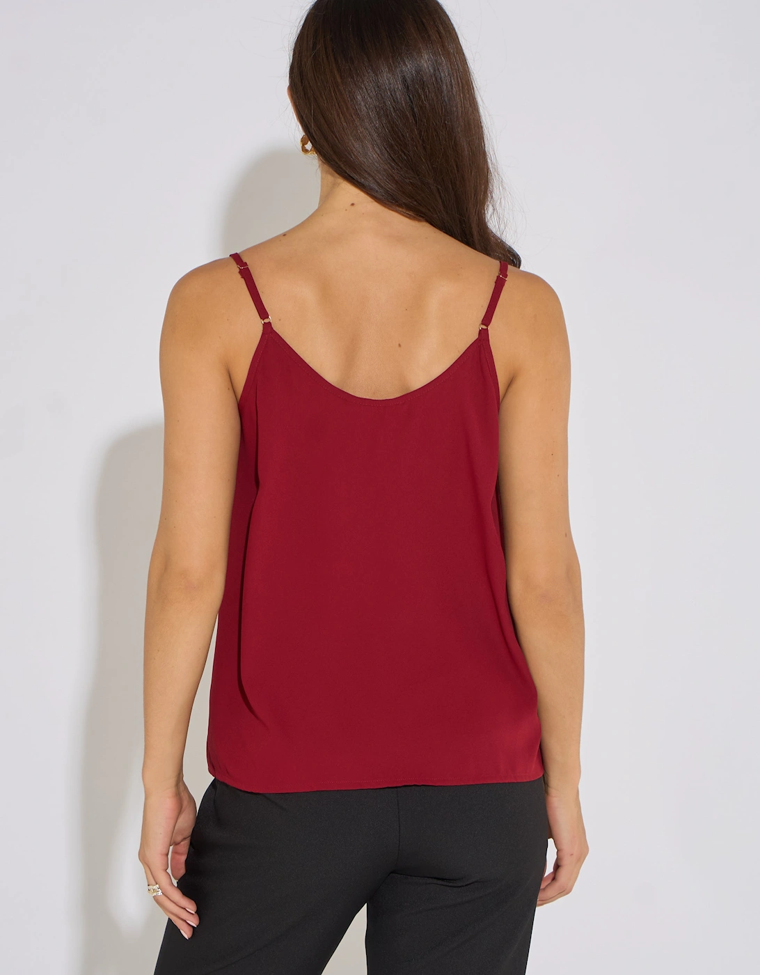 Mulberry Lace Trim Strappy Cami Top