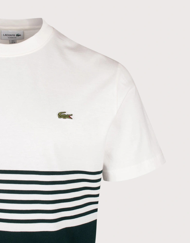 Regular Fit Striped Colour Block T-Shirt