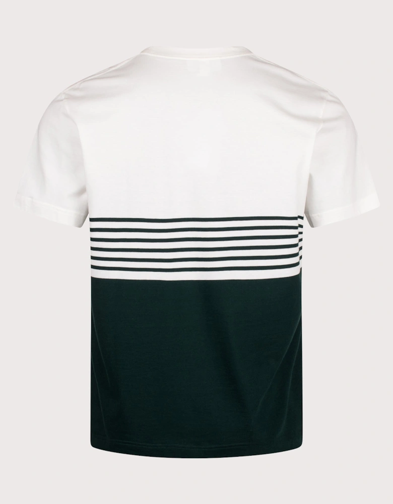 Regular Fit Striped Colour Block T-Shirt