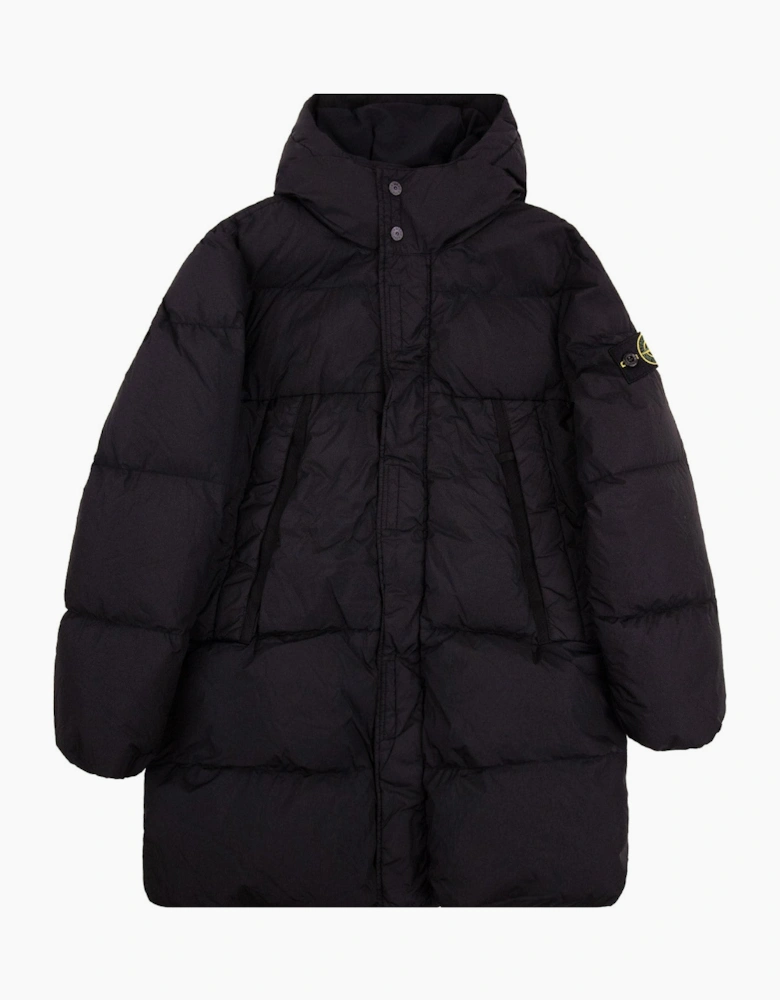 Stone Island Junior 40123 Crinkle Reps Recycled Nylon Down Parka BLACK V0029