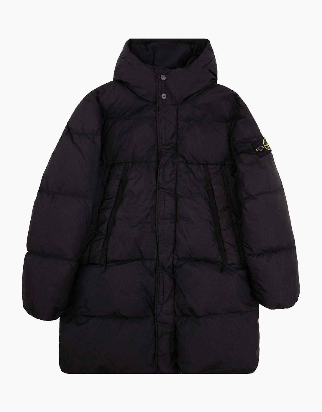 Stone Island Junior 40123 Crinkle Reps Recycled Nylon Down Parka BLACK V0029