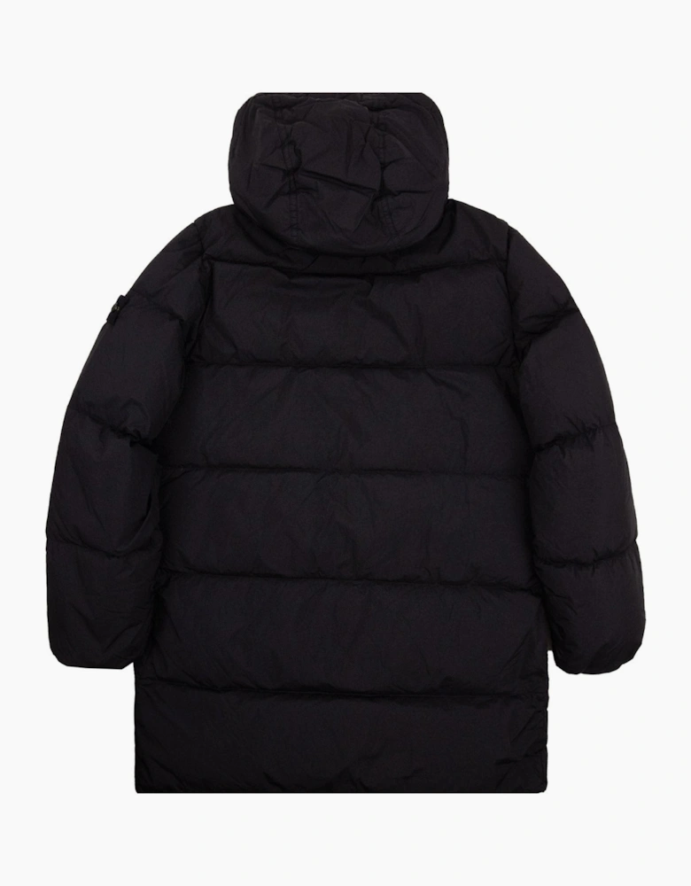 Stone Island Junior 40123 Crinkle Reps Recycled Nylon Down Parka BLACK V0029