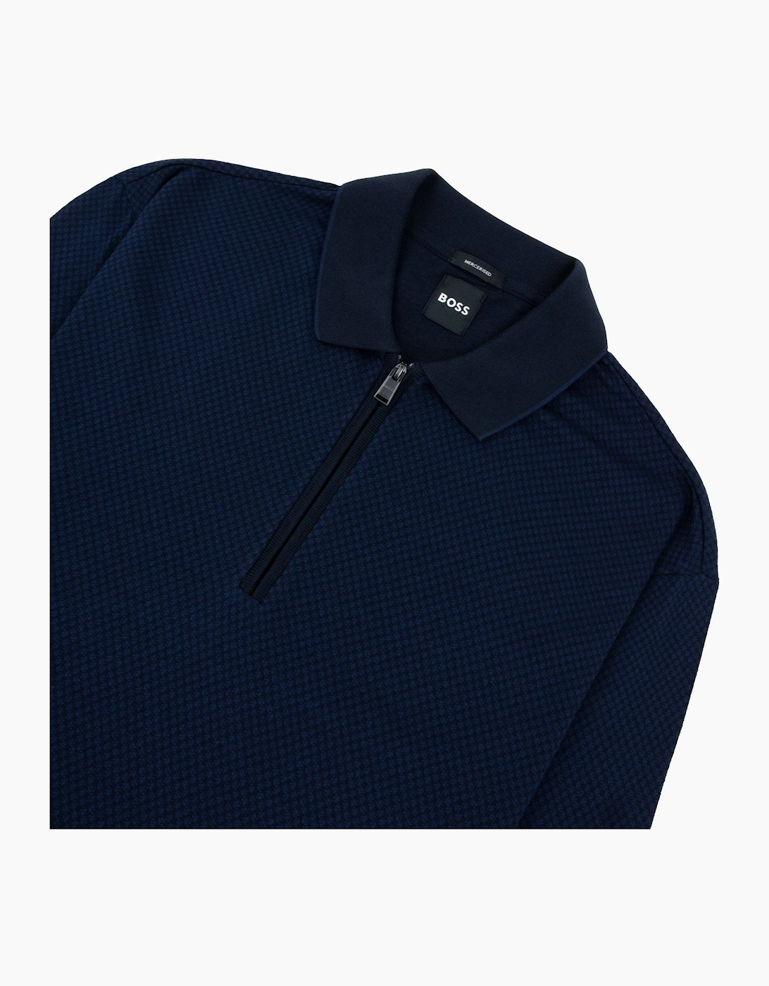 Hugo Boss H-Peduzzi Long Sleeve Zip Polo Navy 404