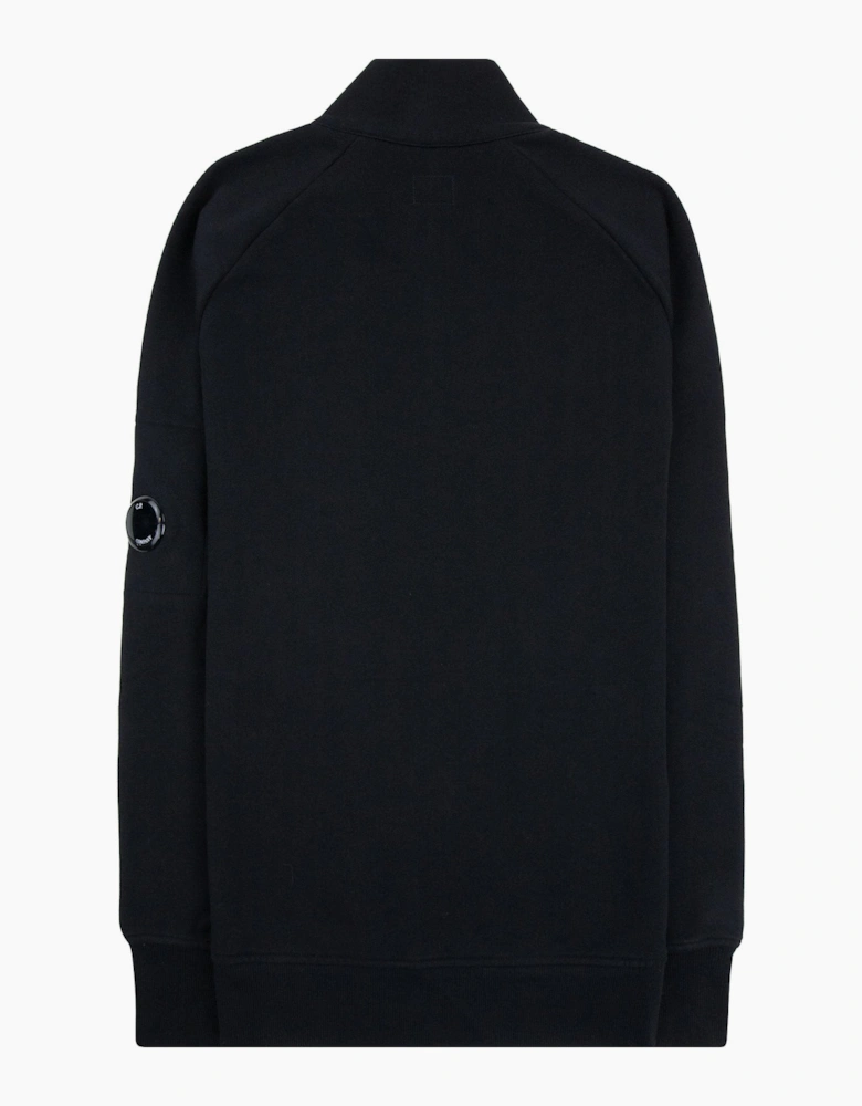 Cp Company Diagonal Raised Fleece Half Zip Lens Sweatshirt Black 999