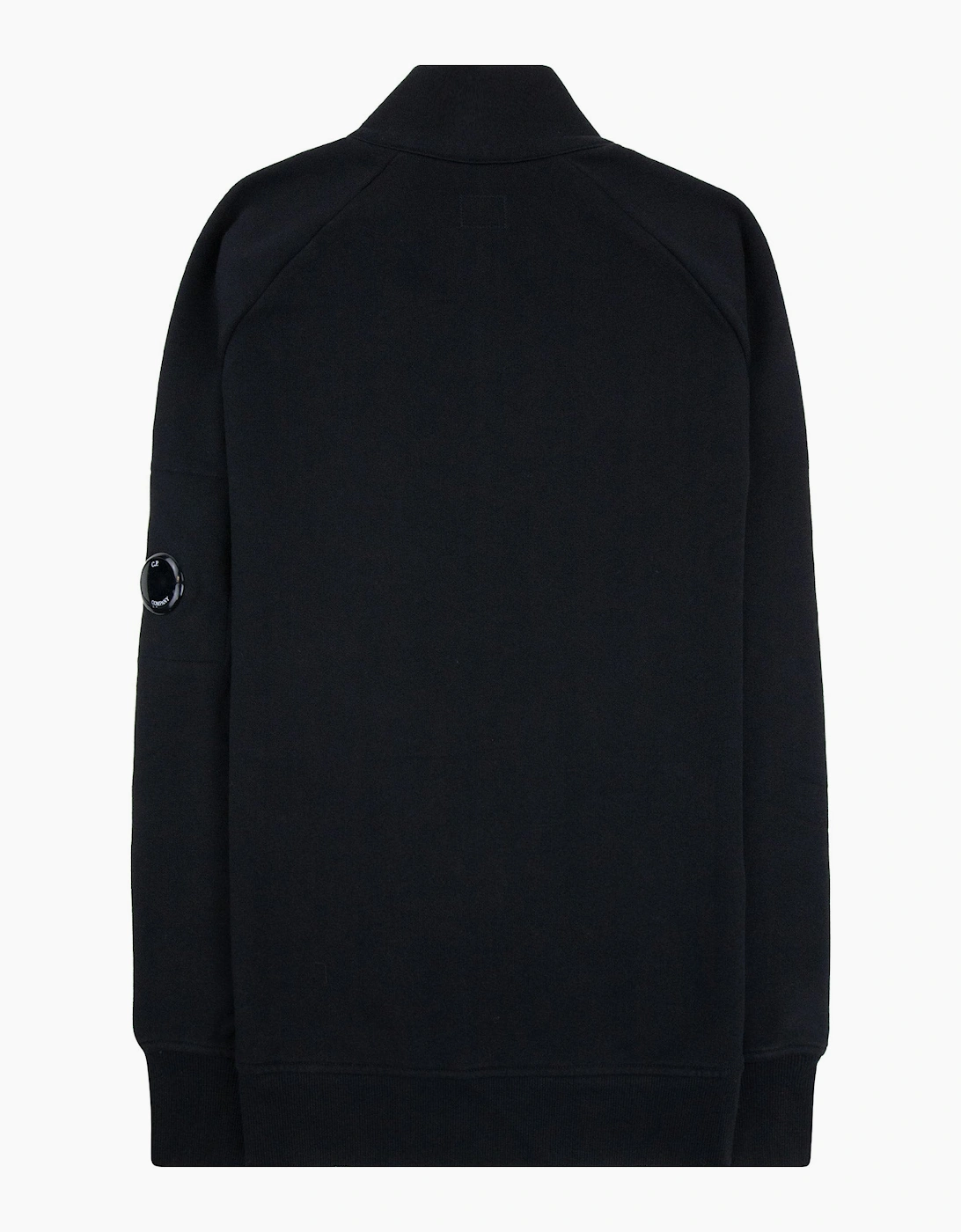 Cp Company Diagonal Raised Fleece Half Zip Lens Sweatshirt Black 999