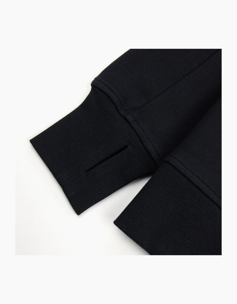 Cp Company Diagonal Raised Fleece Half Zip Lens Sweatshirt Black 999