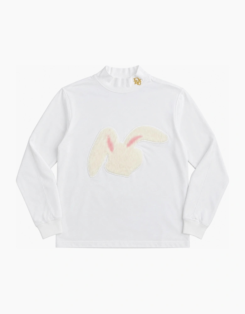 DIOR X ERL FUZZY BUNNY LONG SLEEVE TEE WHITE