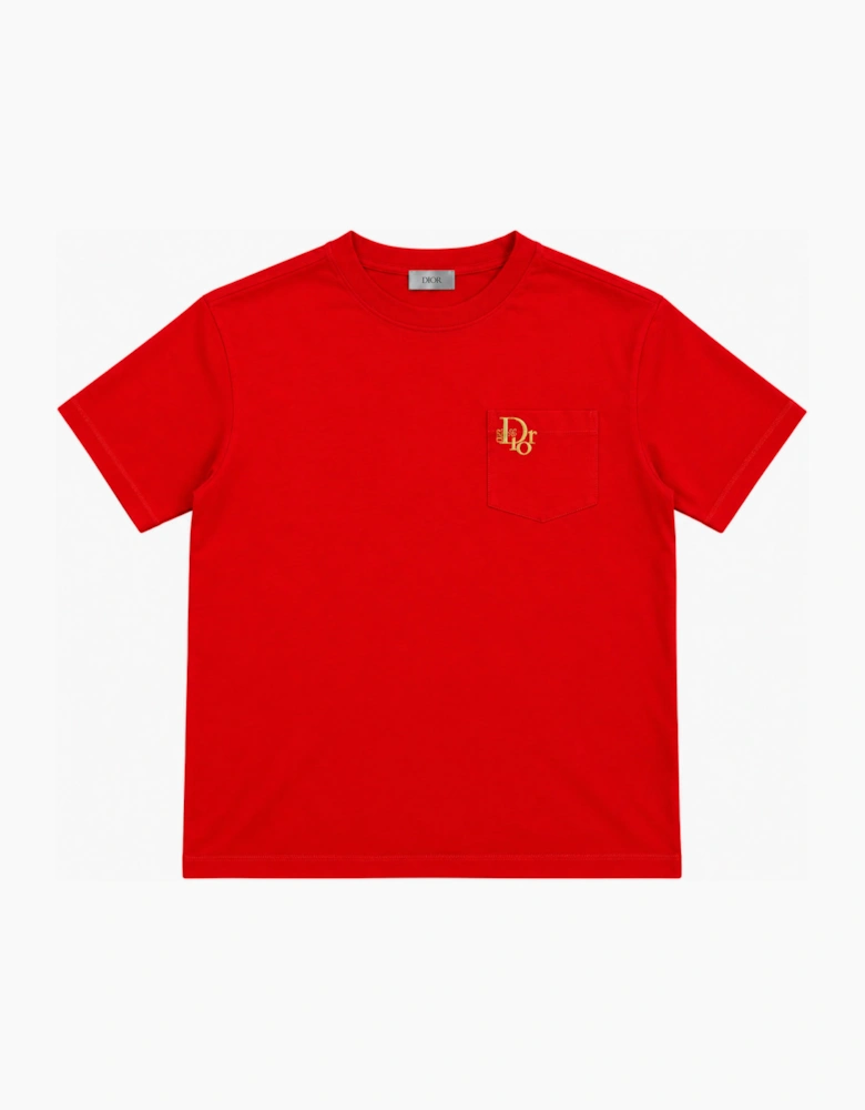 DIOR X ERL POCKET TEE RED