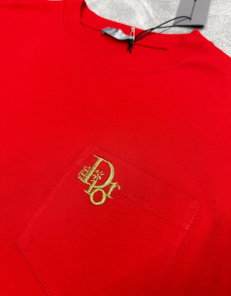 DIOR X ERL POCKET TEE RED