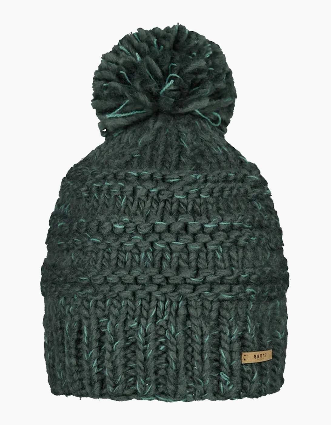 Barts Jasmin Hand Knitted Bobble Hat for Women in Brown, One Size Wool Blend Ribbed Winter Beanie - Image 5