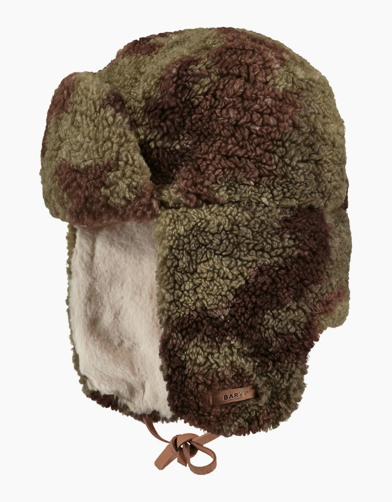 Barts Womens Lucerne Faux Fur Leather Strap Beanie Bomber Hat